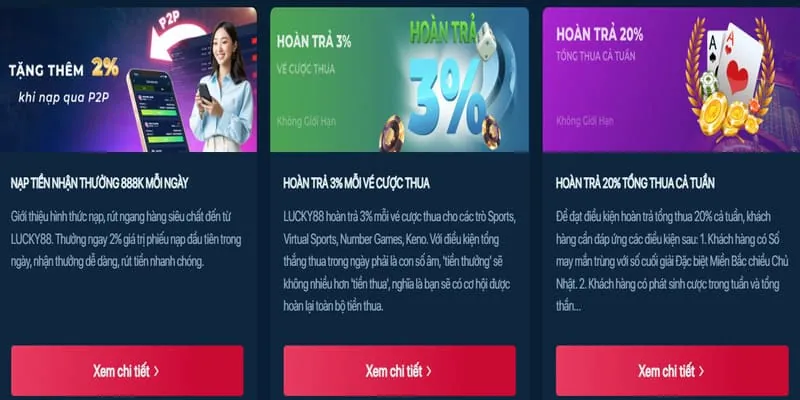 Hoàn trả hàng tuần lucky10